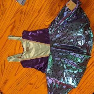 Rosa flemenco skirted little mermaid leotard